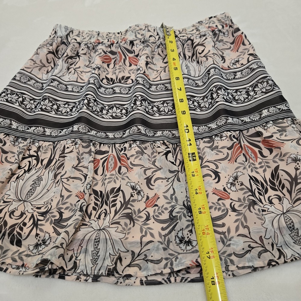 Loft Outlet Skirt Womens Med Petite Peach Floral Coastal Cowgirl Chiffon Ruffle - Picture 2 of 8